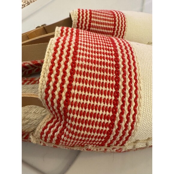 NEW Anthropologie x Maypol Women's Sandals Sz. 9.5 Red & White Espadrilles - Picture 9 of 13